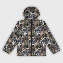 Ветровка с капюшоном женская Волки клипарт wolfs, цвет: 3D-черный