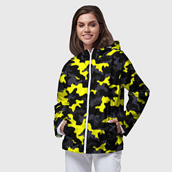 Ветровка с капюшоном женская Black Camo, цвет: 3D-белый — фото 2