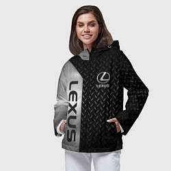 Ветровка с капюшоном женская Lexus Лексус Сталь матал, цвет: 3D-черный — фото 2