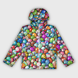Ветровка с капюшоном женская Пасхальные крашеные яйца, цвет: 3D-белый