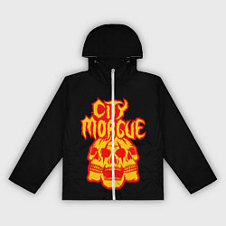 Ветровка с капюшоном женская ZillaKami x SosMula City Morgue Черепа, цвет: 3D-белый