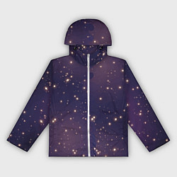Ветровка с капюшоном женская Звездное ночное небо Галактика Космос, цвет: 3D-белый