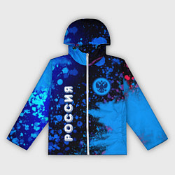 Ветровка с капюшоном женская РОССИЯ - ГЕРБ - Арт 6, цвет: 3D-белый