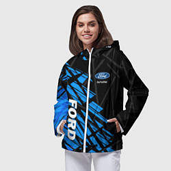 Ветровка с капюшоном женская FORD СОВРЕМЕННЫЙ СТИЛЬ, цвет: 3D-белый — фото 2