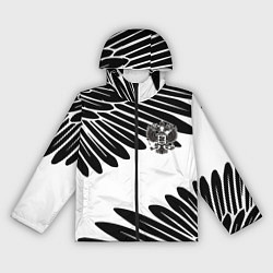 Ветровка с капюшоном женская ГЕРБ РОССИИ КРЫЛЬЯ СВОБОДЫ, цвет: 3D-черный