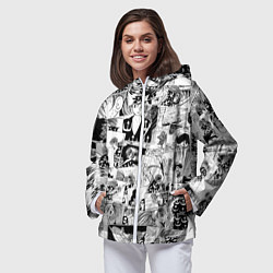 Ветровка с капюшоном женская Dororo pattern, цвет: 3D-белый — фото 2