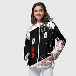 Ветровка с капюшоном женская RAINBOW SIX SIEGE 6 соты, цвет: 3D-белый — фото 2