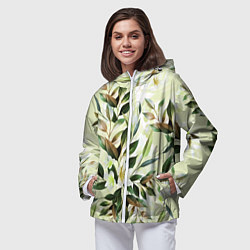 Ветровка с капюшоном женская Цветы Липовый Сад, цвет: 3D-белый — фото 2