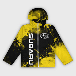 Ветровка с капюшоном женская СУБАРУ - SUBARU Желтые пятна, цвет: 3D-белый