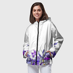 Ветровка с капюшоном женская Любимые Ирисы, цвет: 3D-черный — фото 2