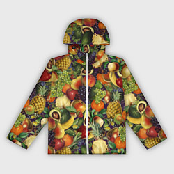 Ветровка с капюшоном женская Вкусные Летние Фрукты, цвет: 3D-белый