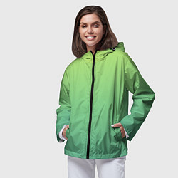 Ветровка с капюшоном женская Shades of Green GRADIENT, цвет: 3D-черный — фото 2