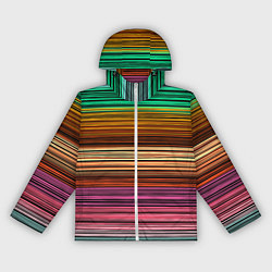 Ветровка с капюшоном женская Multicolored thin stripes Разноцветные полосы, цвет: 3D-белый