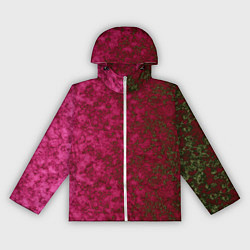 Ветровка с капюшоном женская Мраморная красная текстура камня red marble, цвет: 3D-белый