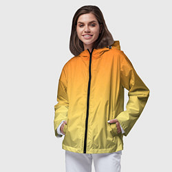 Ветровка с капюшоном женская Оранжевый, желтый градиент, цвет: 3D-черный — фото 2
