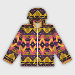Ветровка с капюшоном женская Африканский узор орнамент из шерсти Africa Wool Pa, цвет: 3D-белый