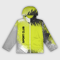 Ветровка с капюшоном женская Sports club gray green pattern, цвет: 3D-белый