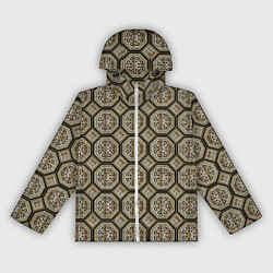 Ветровка с капюшоном женская Классические узоры - ромбы, цвет: 3D-белый
