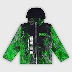 Ветровка с капюшоном женская Pubg - зелёное пламя, цвет: 3D-белый