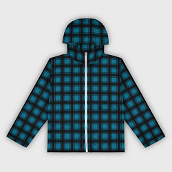 Ветровка с капюшоном женская Black and blue plaid, цвет: 3D-белый