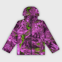 Ветровка с капюшоном женская Неоновые куски льда - Розовый, цвет: 3D-черный