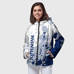 Ветровка с капюшоном женская Tottenham hotspur Брызги красок, цвет: 3D-черный — фото 2