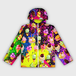 Ветровка с капюшоном женская Мороженки Вкуснятина, цвет: 3D-белый