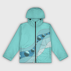 Ветровка с капюшоном женская Голубая геометрическая абстракция Круги и сферы Го, цвет: 3D-черный