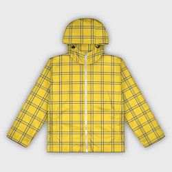 Ветровка с капюшоном женская Классическая желтая клетка, цвет: 3D-белый