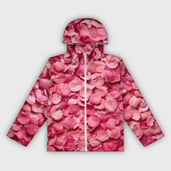 Ветровка с капюшоном женская Лепестки прекрасных роз, цвет: 3D-белый