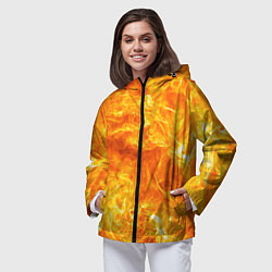 Ветровка с капюшоном женская Бушующий огонь, цвет: 3D-черный — фото 2