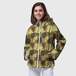 Ветровка с капюшоном женская Милитари череп, цвет: 3D-белый — фото 2
