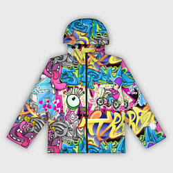 Ветровка с капюшоном женская Велосипедист и глаз граффити, цвет: 3D-черный