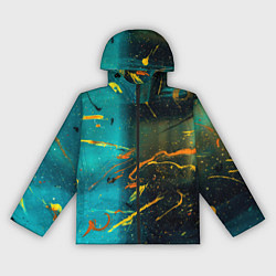 Ветровка с капюшоном женская Абстрактные голубые стены и тени с красками, цвет: 3D-черный