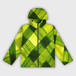 Ветровка с капюшоном женская Узор из натуральной травы, цвет: 3D-черный