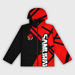 Ветровка с капюшоном женская Cyberpunk 2077 - Надпись Samurai, цвет: 3D-черный