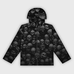 Ветровка с капюшоном женская Композиция из черепов - Dark, цвет: 3D-черный