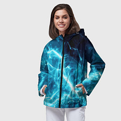 Ветровка с капюшоном женская Голубая облачность, цвет: 3D-черный — фото 2