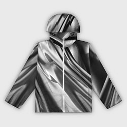 Ветровка с капюшоном женская Объёмный сатин - текстура, цвет: 3D-белый