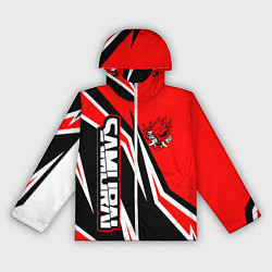 Ветровка с капюшоном женская Samurai - Киберпанк 2077 - Красный спорт, цвет: 3D-белый