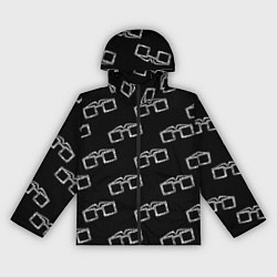 Ветровка с капюшоном женская Модные очки черно-белый узор, цвет: 3D-черный