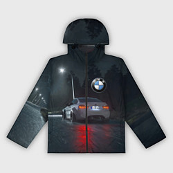 Ветровка с капюшоном женская Крутая бэха на ночной трассе, цвет: 3D-черный