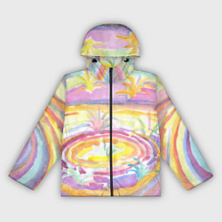 Ветровка с капюшоном женская Капли солнечного света абстракция, цвет: 3D-черный