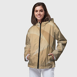 Ветровка с капюшоном женская Золотистые абстрактные геометрические фигуры, цвет: 3D-черный — фото 2