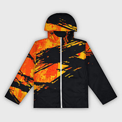 Ветровка с капюшоном женская Orange and black, цвет: 3D-белый