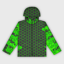 Ветровка с капюшоном женская Зеленые плиты, цвет: 3D-черный
