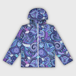 Ветровка с капюшоном женская Индийский орнамент - Пейсли, цвет: 3D-белый