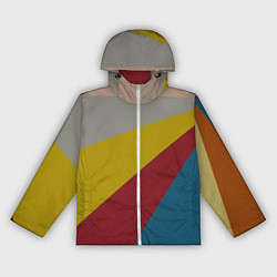 Ветровка с капюшоном женская Разнoцветные линии, цвет: 3D-белый