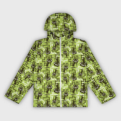 Ветровка с капюшоном женская Милитари робот монстр, цвет: 3D-белый