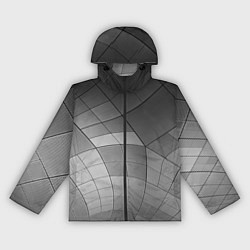 Ветровка с капюшоном женская Металлические серые пластины, цвет: 3D-черный